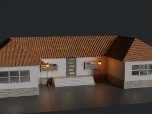 Haus Low-Poly 3D Modell