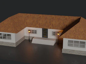 Haus Low-Poly 3D Modell