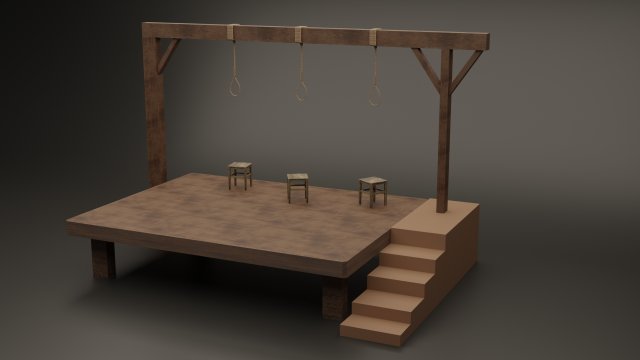 gallows 3D 모델 .c4d .max .obj .3ds .fbx .stl .blend 