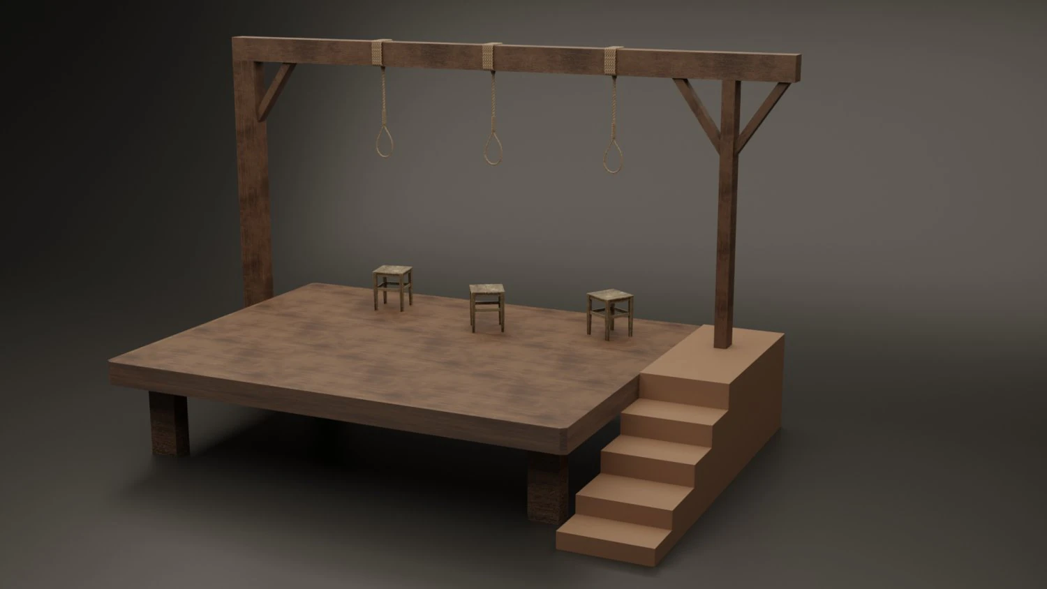 gallows 3D Model .c4d .max .obj .3ds .fbx .stl .blend 