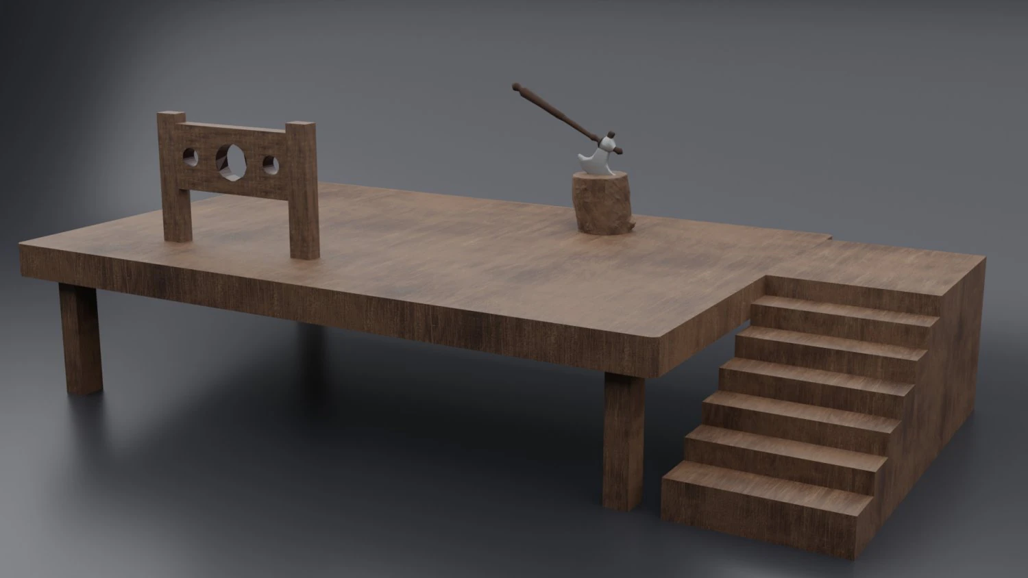 hangman board 3D Model .c4d .max .obj .3ds .fbx .stl .blend 