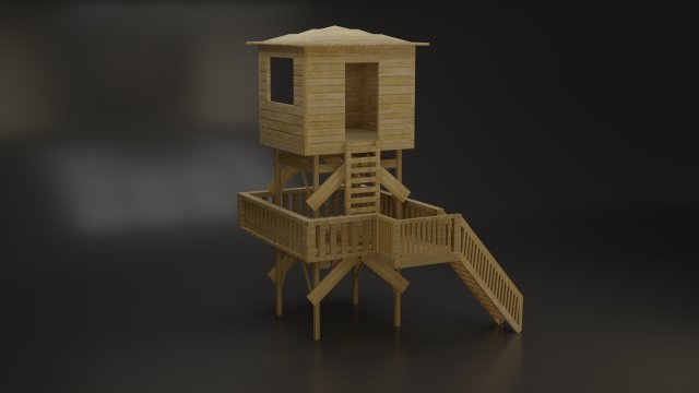 lifeguard hut 3D Модель .c4d .max .obj .3ds .fbx .stl .blend 