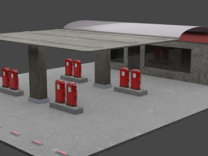 petrol station 3Dモデル