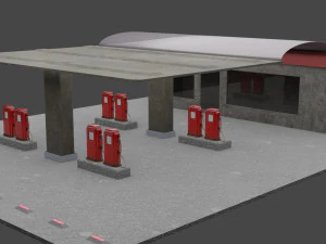 posto de gasolina Modelo 3D