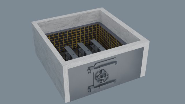 bank vault 3D Model .c4d .max .obj .3ds .fbx .stl .blend 