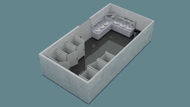 toilet wc 3D Model .c4d .max .obj .3ds .fbx .stl .blend 