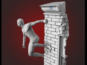 spider-man wall 3D Print Model