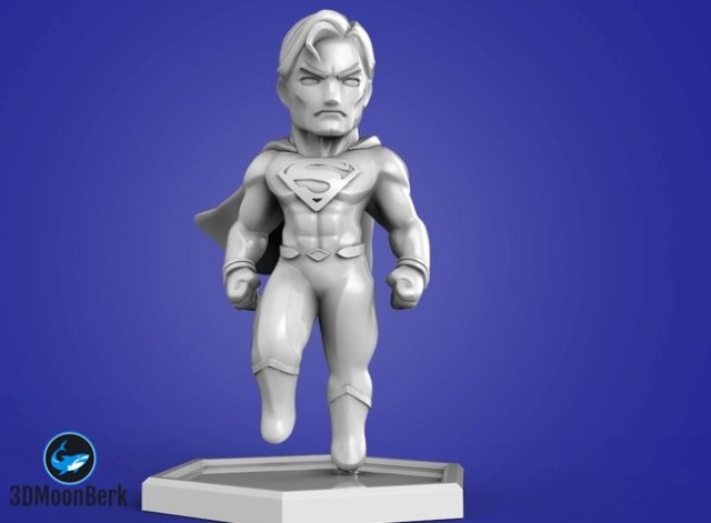 chibi superman 3D Принт Модель .c4d .max .obj .3ds .fbx .stl .blend