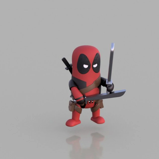 deadpool 3D Print Model .c4d .max .obj .3ds .fbx .stl .blend 