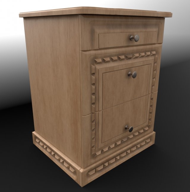 bedside table 3D Model .c4d .max .obj .3ds .fbx .stl .blend 