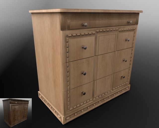 chest of drawers 3D Model .c4d .max .obj .3ds .fbx .stl .blend 