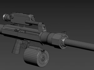 chinese automatic grenade launcher qlu-11 lg-5 3D Model