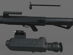chinese automatic grenade launcher qlu-11 lg-5 3D-Modell