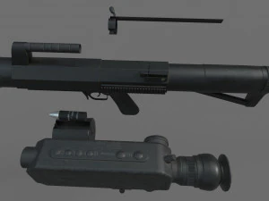 chinese automatic grenade launcher qlu-11 lg-5 3D Model