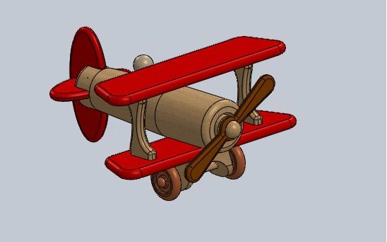wooden toy plane 3D Print Model .c4d .max .obj .3ds .fbx .stl .blend 