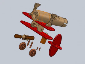 wooden toy plane 3D Print Model