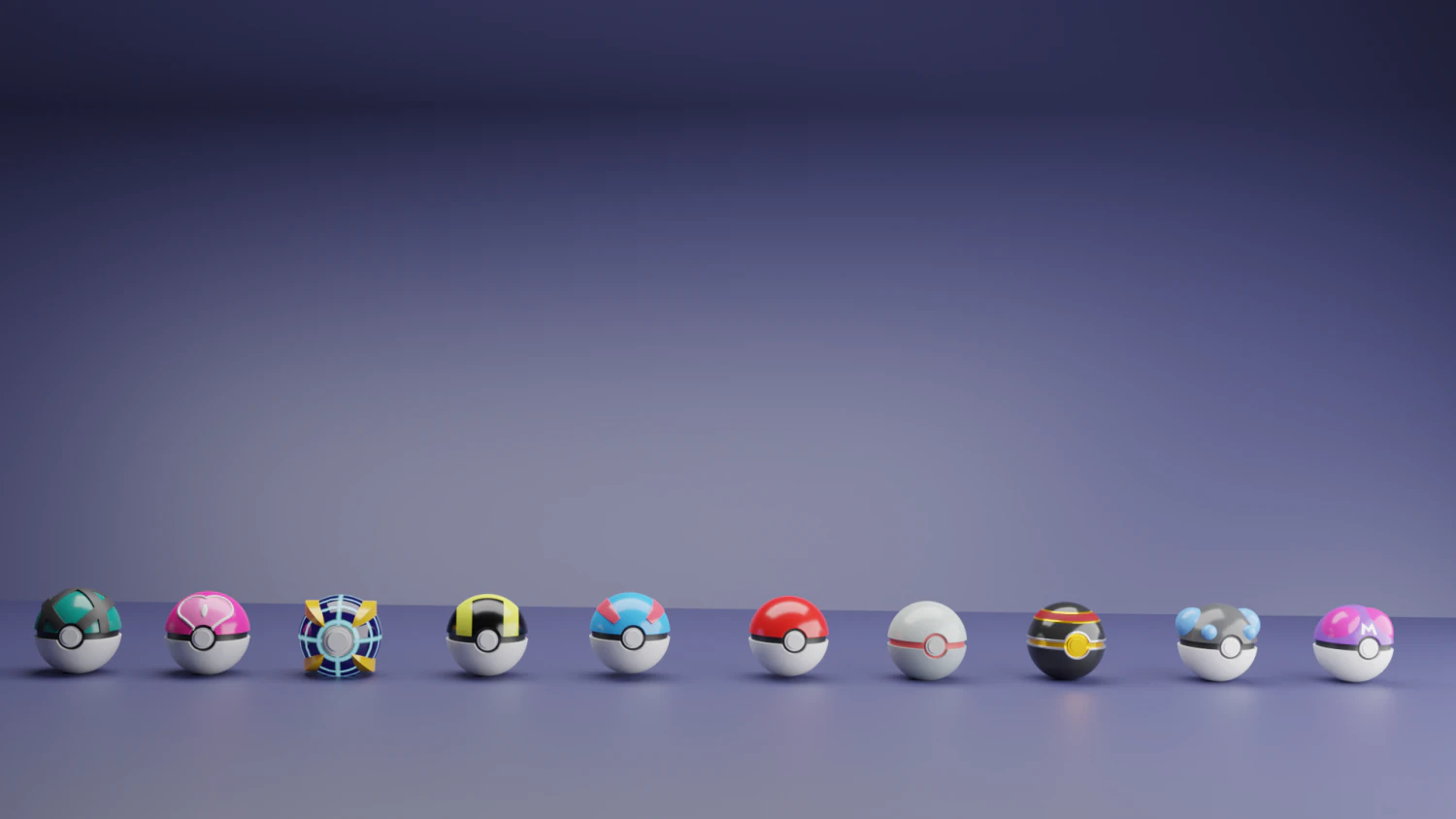 pokeballs 3D Model .c4d .max .obj .3ds .fbx .stl .blend 