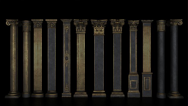 classic columns Modelo 3D .c4d .max .obj .3ds .fbx .stl .blend 