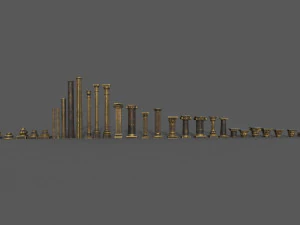 क्लासिक कॉलम 3D मॉडल
