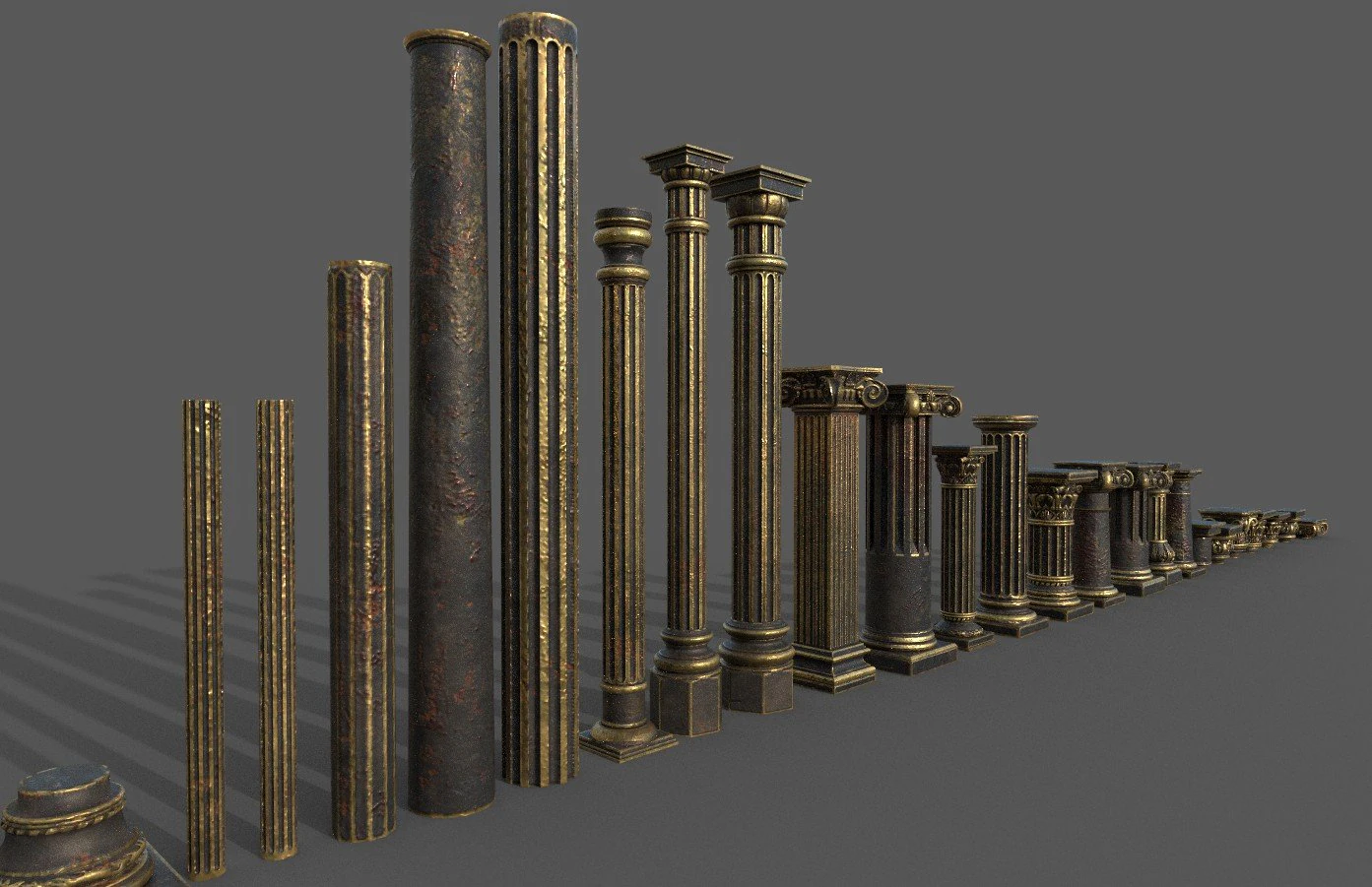 क्लासिक कॉलम 3D मॉडल .c4d .max .obj .3ds .fbx .stl .blend 