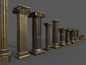 क्लासिक कॉलम 3D मॉडल