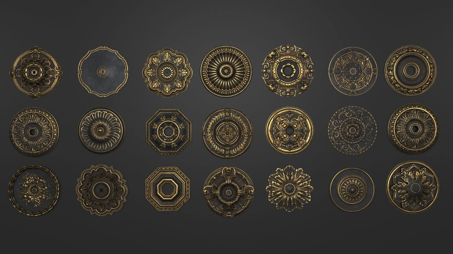 4k classic corniches 3D Model .c4d .max .obj .3ds .fbx .stl .blend 