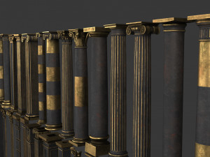 4k classic columns 3Dモデル