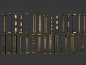 4k classic columns 3D Model