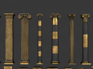 4k classic columns 3D Model