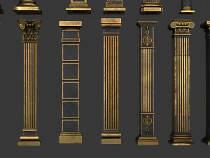 4k classic columns 3D Model