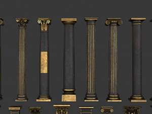 4k classic columns 3Dモデル