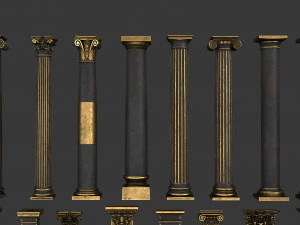 4k classic columns 3D Model