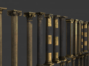 4k classic columns 3Dモデル