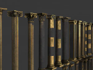 4k classic columns 3D Model
