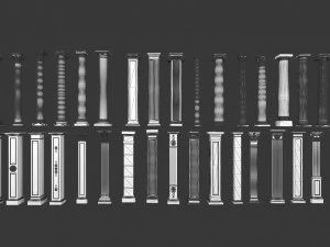 4k classic columns 3D Model
