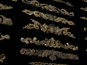 4k classical ornaments Modelo 3D