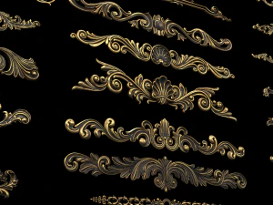 Adornos cl&aacute;sicos 4k. Modelo 3D