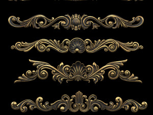 4k classical ornaments Modelo 3D