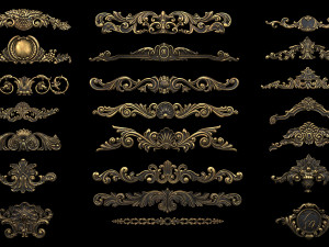 4k classical ornaments Modelo 3D