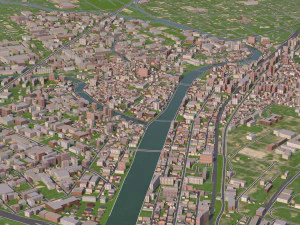 fukuoka city japan full city 3D Model