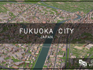 fukuoka city japan full city 3Dモデル
