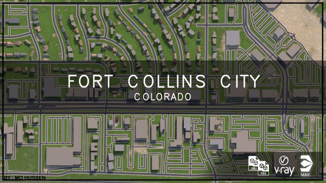 fort collins city colorado 3D Model .c4d .max .obj .3ds .fbx .stl .blend 