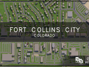 Fort Collins Stadt, Colorado 3D Modell
