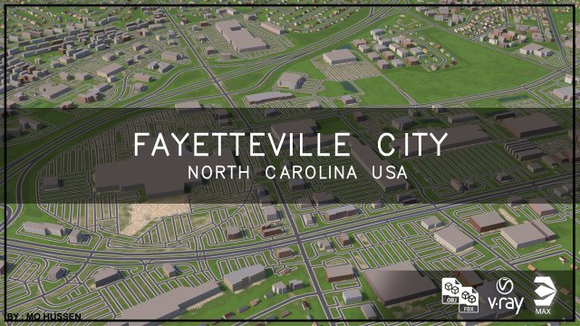 fayetteville city north carolina usa 3D Model .c4d .max .obj .3ds .fbx .stl .blend 