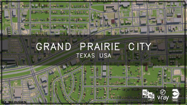 grand prairie city texas Modelo 3D .c4d .max .obj .3ds .fbx .stl .blend 