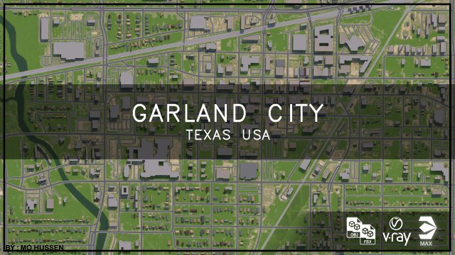 garland city texas usa 3Dモデル .c4d .max .obj .3ds .fbx .stl .blend 