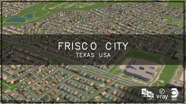 frisco city texas usa 3D Model .c4d .max .obj .3ds .fbx .stl .blend 