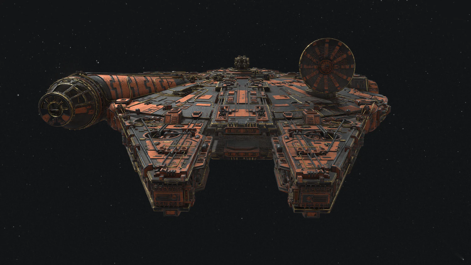 275Millennium Falcon Star Wars Spacecraft 3D Model .c4d .max .obj .3ds .fbx .stl .blend 