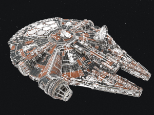 275Millennium Falcon Star Wars Spacecraft 3D मॉडल