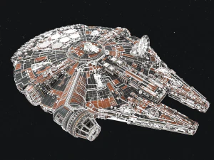 275Millennium Falcon Star Wars Spacecraft 3D Model